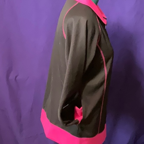 NWT Bobbie Brooks women’s plus size black/pink full zip jacket, size 1X - Picture 2 of 8